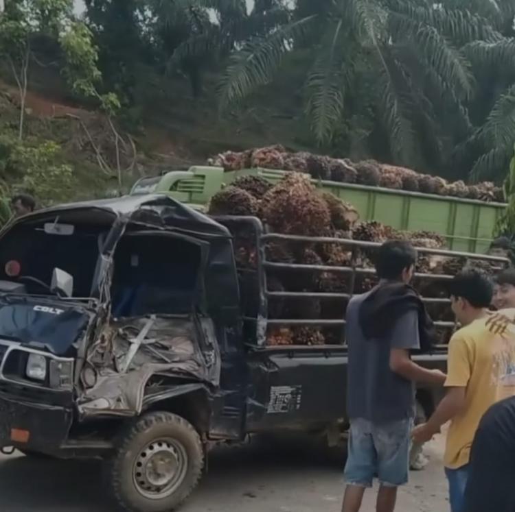 Truck Muatan Sawit di Bengkulu Hantam 2 Pick Up Saat Mengantre di PKS