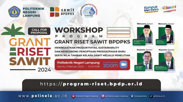 Sosialisasi Program Grant Riset Sawit 2024 oleh BPDPKS dan Unram untuk Kembangkan Teknologi dan Kebijakan Industri Kelapa Sawit