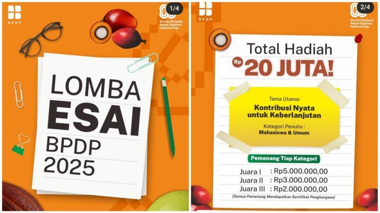 Terbuka untuk Mahasiswa dan Umum, BPDP Kembali Gelar Lomba Esai
