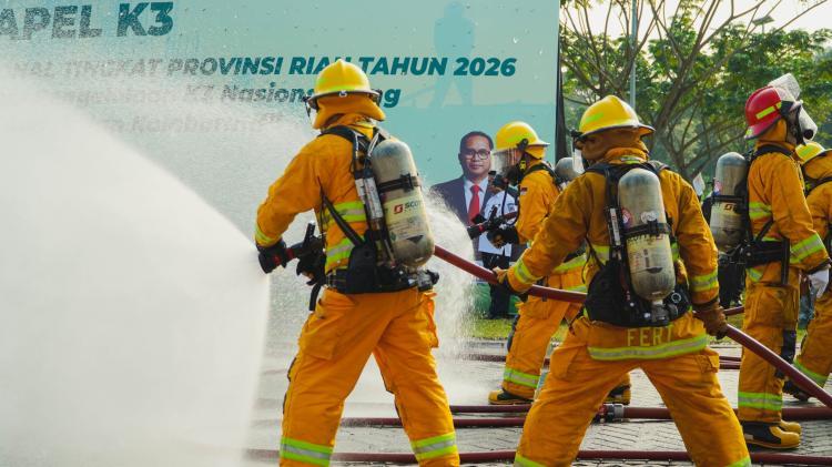 Pemprov Riau Gelar Apel Peringatan Bulan K3, Dipusatkan di Region Office PTPN IV Regional III